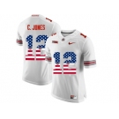 2016 US Flag Fashion Ohio State Buckeyes C.Jones #12 College Football Limited Jersey - White