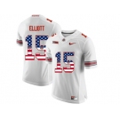 2016 US Flag Fashion Ohio State Buckeyes Ezekiel Elliott #15 College Football Limited Jersey - White