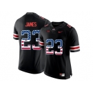 2016 US Flag Fashion Ohio State Buckeyes Lebron James #23 College Football Limited Jersey - Blackout