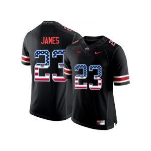 2016 US Flag Fashion Ohio State Buckeyes Lebron James #23 College Football Limited Jersey - Blackout