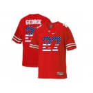 2016 US Flag Fashion Scarlet & Grey Ohio State Buckeyes Eddie George #27 College Football Throwback Jersey - Scarlet