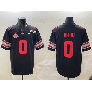 Men's Ohio State Buckeyes #0 OH-IO Black 2025 CFP Final With National Champions Patch F.U.S.E. Vapor Limited Stitched Football Jersey