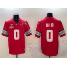 Men's Ohio State Buckeyes #0 OH-IO Red 2025 CFP Final With National Champions Patch F.U.S.E. Vapor Limited Stitched Football Jersey