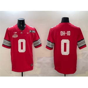 Men's Ohio State Buckeyes #0 OH-IO Red 2025 CFP Final With National Champions Patch F.U.S.E. Vapor Limited Stitched Football Jersey