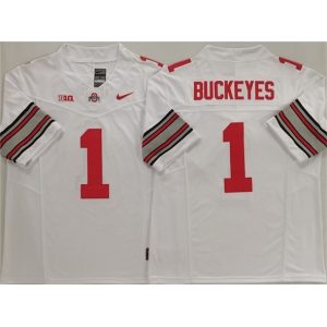 Men's Ohio State Buckeyes #1 Buckeyes White 2025 F.U.S.E. Limited Stitched Jersey