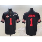 Men's Ohio State Buckeyes #1 Quinshon Judkins Black 2025 CFP Final With National Champions Patch F.U.S.E. Vapor Limited Stitched Football Jersey