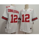 Men's Ohio State Buckeyes #12 JCJ Donaldson White 2025 F.U.S.E. Limited Stitched Jersey