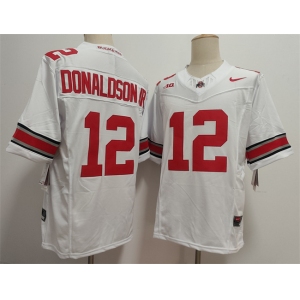 Men's Ohio State Buckeyes #12 JCJ Donaldson White 2025 F.U.S.E. Limited Stitched Jersey