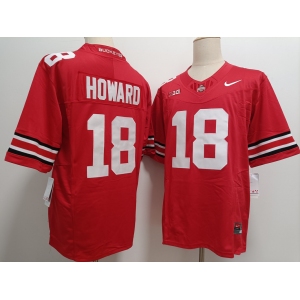 Men's Ohio State Buckeyes #18 Will Howard Red FUSE College Football Jersey