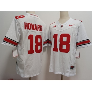 Men's Ohio State Buckeyes #18 Will Howard White FUSE College Football Jersey