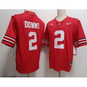 Men's Ohio State Buckeyes #2 Caleb Downs Red FUSE College Stitched Jersey