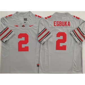 Men's Ohio State Buckeyes #2 Emeka Egbuka Gray 2025 F.U.S.E. Limited Stitched Jersey