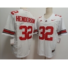 Men's Ohio State Buckeyes #32 TreVeyon Henderson White FUSE College Football Jersey