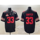 Men's Ohio State Buckeyes #33 Jack Sawyer Black 2025 CFP Final With National Champions Patch F.U.S.E. Vapor Limited Stitched Football Jersey