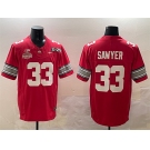 Men's Ohio State Buckeyes #33 Jack Sawyer Red 2025 CFP Final With National Champions Patch F.U.S.E. Vapor Limited Stitched Football Jersey