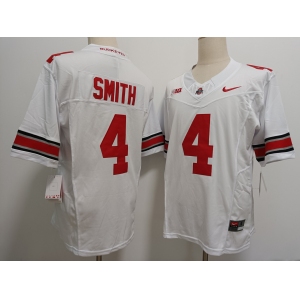 Men's Ohio State Buckeyes #4 Jeremiah Smith White FUSE College Football Jersey