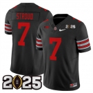 Men's Ohio State Buckeyes #7 C.J. Stroud Black 2025 CFP Final Patch F.U.S.E. Vapor Limited Stitched Football Jersey