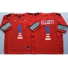 Ohio State Buckeyes #1 B.Miller Red USA Flag College Jersey