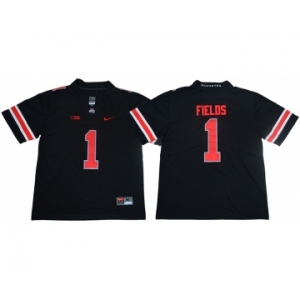 Ohio State Buckeyes #1 Justin Fields Limited College Football Black Jersey