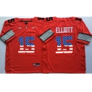 Ohio State Buckeyes #15 Ezekiel Elliott Red USA Flag College Jersey