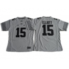 Women's Ohio State Buckeyes #15 Ezekiel Elliott Gridion Grey II Stitched NCAA Jersey