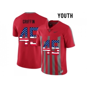 2016 US Flag Fashion Youth Ohio State Buckeyes Archie Griffin #45 College Football Alternate Elite Jersey - Scarlet
