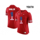 2016 US Flag Fashion Youth Ohio State Buckeyes Braxton Miller #1 College Football Limited Jersey - Scarlet