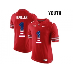 2016 US Flag Fashion Youth Ohio State Buckeyes Braxton Miller #1 College Football Limited Jersey - Scarlet