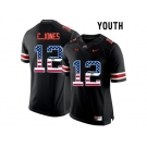 2016 US Flag Fashion Youth Ohio State Buckeyes C.Jones #12 College Football Limited Jersey - Blackout