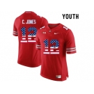 2016 US Flag Fashion Youth Ohio State Buckeyes C.Jones #12 College Football Limited Jersey - Scarlet