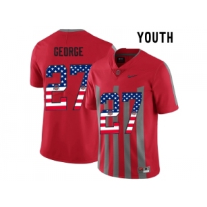 2016 US Flag Fashion Youth Ohio State Buckeyes Eddie George #27 College Football Alternate Elite Jersey - Scarlet