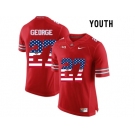 2016 US Flag Fashion Youth Ohio State Buckeyes Eddie George #27 College Football Limited Jersey - Red