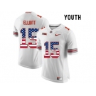 2016 US Flag Fashion Youth Ohio State Buckeyes Ezekiel Elliott #15 College Football Limited Jersey - White