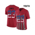 2016 US Flag Fashion Youth Ohio State Buckeyes Lebron James #23 College Football Alternate Elite Jersey - Scarlet