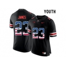 2016 US Flag Fashion Youth Ohio State Buckeyes Lebron James #23 College Football Limited Jersey - Blackout