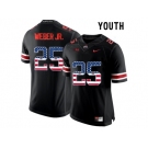 2016 US Flag Fashion Youth Ohio State Buckeyes Mike Weber Jr. #25 College Football Limited Jersey - Blackout
