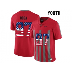2016 US Flag Fashion Youth Ohio State Buckeyes Nick Bosa #97 College Football Alternate Elite Jersey - Scarlet