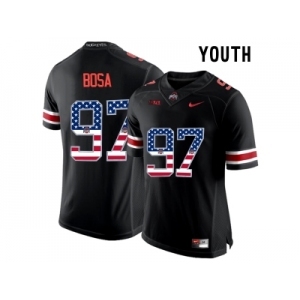 2016 US Flag Fashion Youth Ohio State Buckeyes Nick Bosa #97 College Football Limited Jersey - Blackout