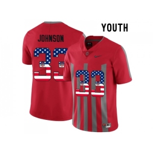 2016 US Flag Fashion Youth Ohio State Buckeyes Pete Johnson #33 College Football Alternate Elite Jersey - Scarlet