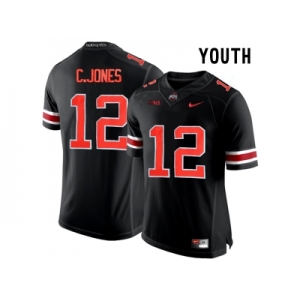 2016 Youth Ohio State Buckeyes C.Jones #12 College Football Limited Jersey - Blackout