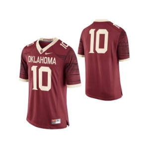Men's Oklahoma Sooners #10 College Limited Football Jersey - Crimson