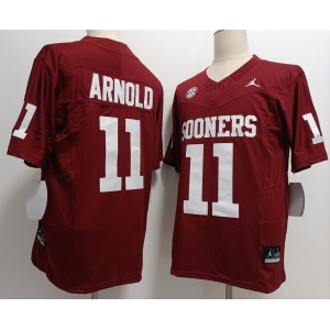 Men's Oklahoma Sooners #11 Jackson Arnold Red FUSE College Stitched Jersey