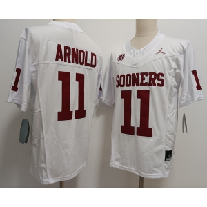 Men's Oklahoma Sooners #11 Jackson Arnold White FUSE College Stitched Jersey