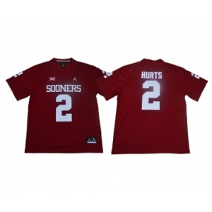 Oklahoma Sooners #2 Jalen Hurts Red College Football Jersey