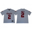 Oklahoma Sooners #2 Jalen Hurts White College Football Jersey