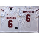 Oklahoma Sooners #6 Baker Mayfield White College Football Jersey