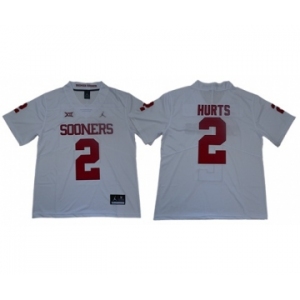 Sooners #2 Jalen Hurts White Jordan Brand Limited Stitched College Jersey