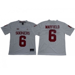 Sooners #6 Baker Mayfield White XII Limited Stitched NCAA Jersey