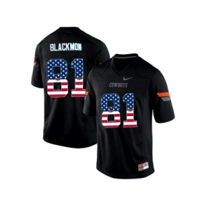 2016 US Flag Fashion Men's Oklahoma State Cowboys Justin Blackmon #81 Pro Combat College Football Jersey - Black