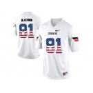 2016 US Flag Fashion Men's Oklahoma State Cowboys Justin Blackmon #81 Pro Combat College Football Jersey - White